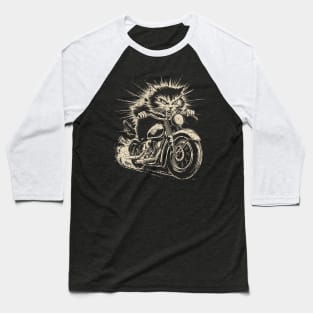 Motorcycle Cat Baseball T-Shirt